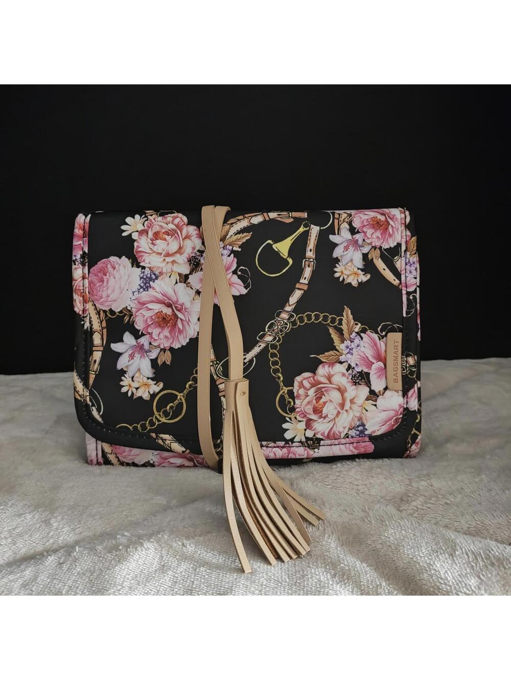 Bagsmart Isabelle Jewelry Travel Storage Case Organizer Bag Floral Design NEW